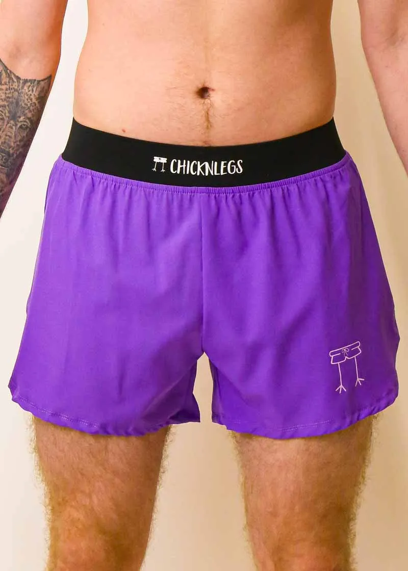 Men's Purple 4" Half Split Shorts