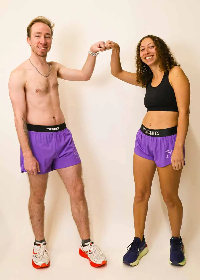 Men's Purple 4" Half Split Shorts