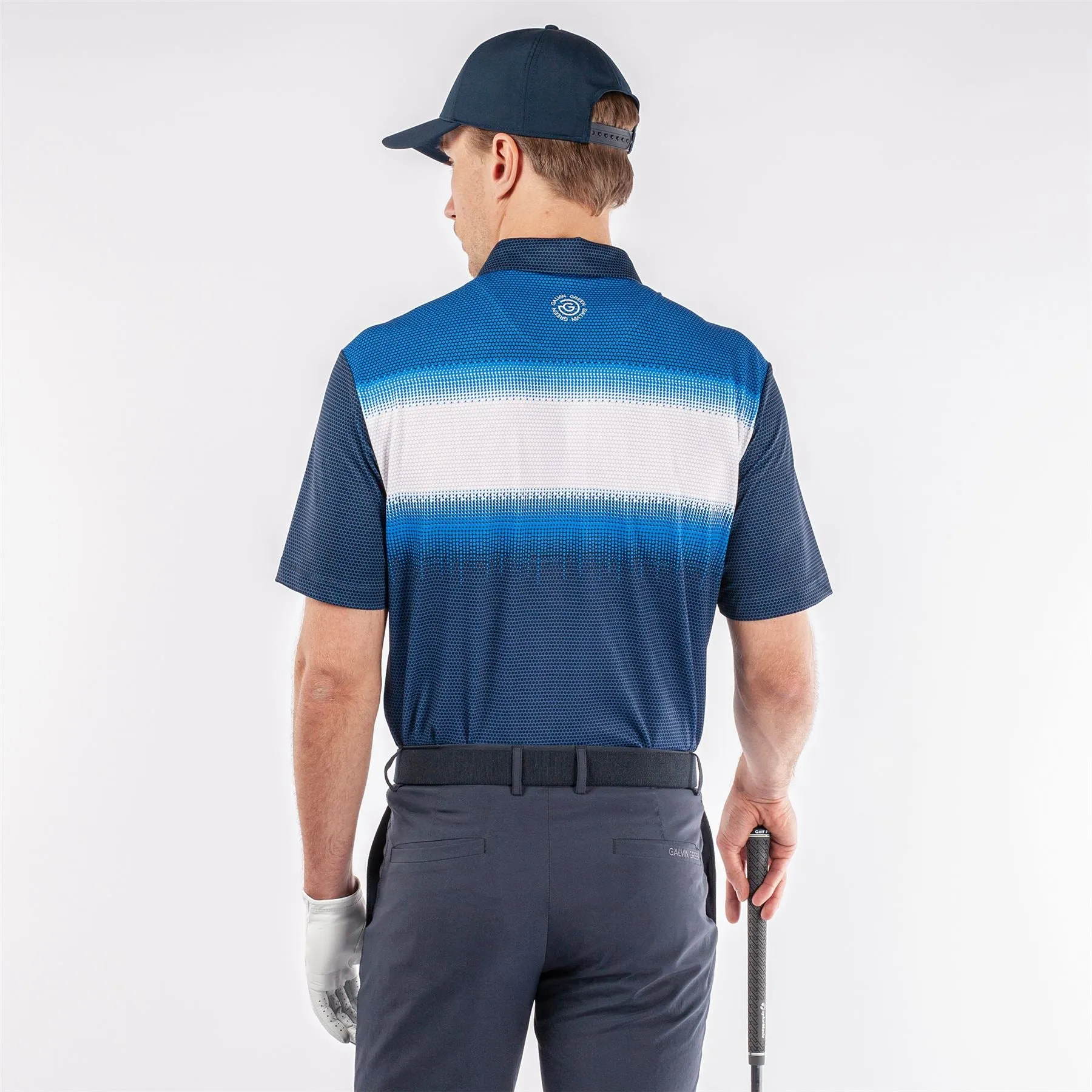 Mo Ventil8  Stretch Regular Fit Polo Navy/White/Blue - AW23