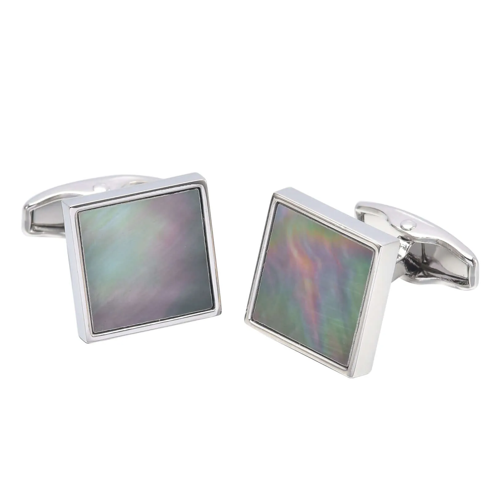 Natural Deep Sea Black Colored Mother-of-pearl French Swank Cufflinks