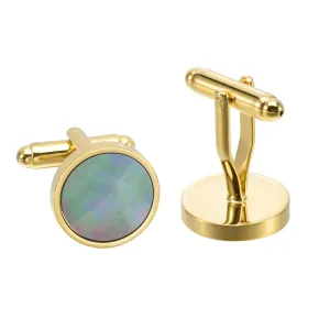 Natural Deep Sea Black Colored Mother-of-pearl French Swank Cufflinks