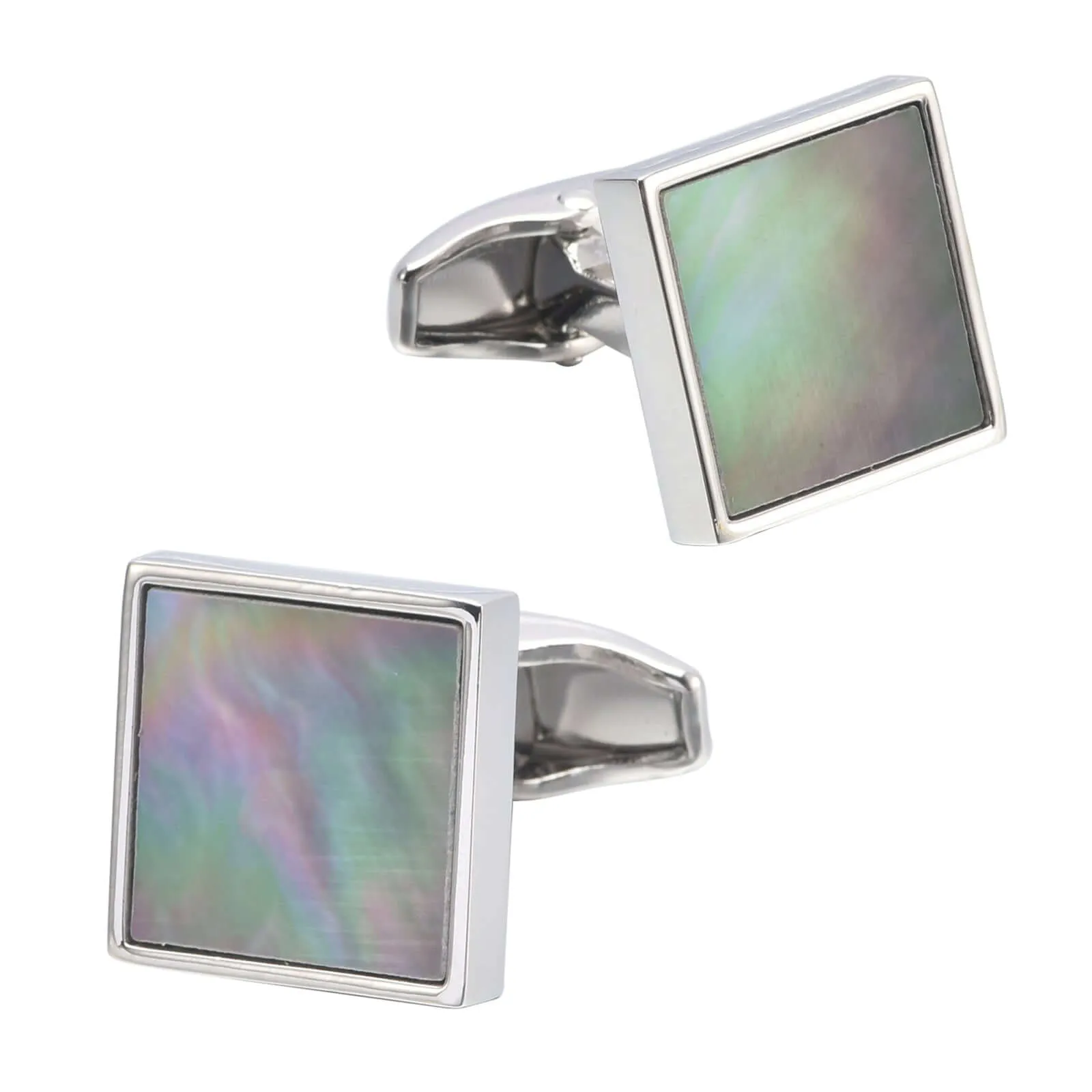 Natural Deep Sea Black Colored Mother-of-pearl French Swank Cufflinks