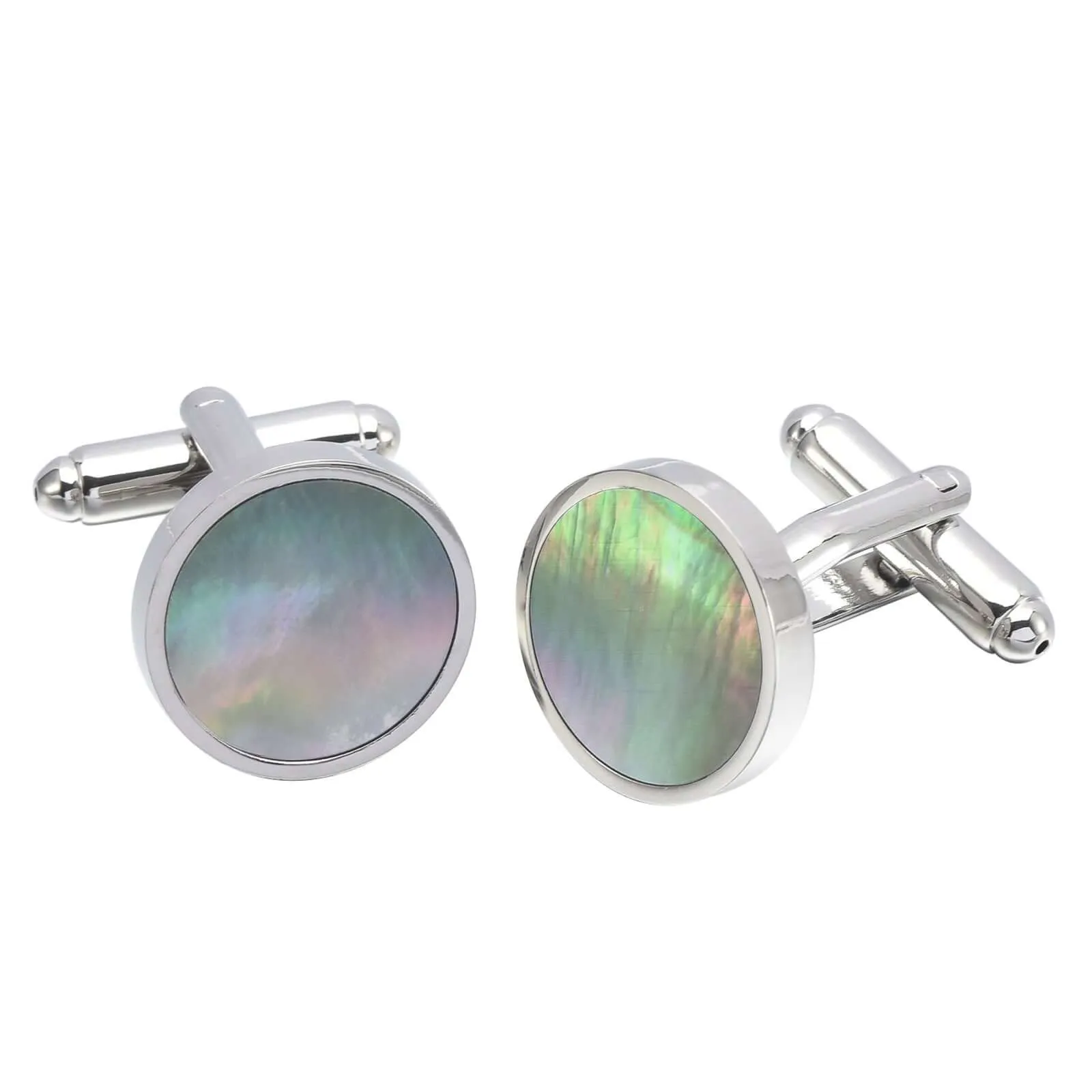 Natural Deep Sea Black Colored Mother-of-pearl French Swank Cufflinks