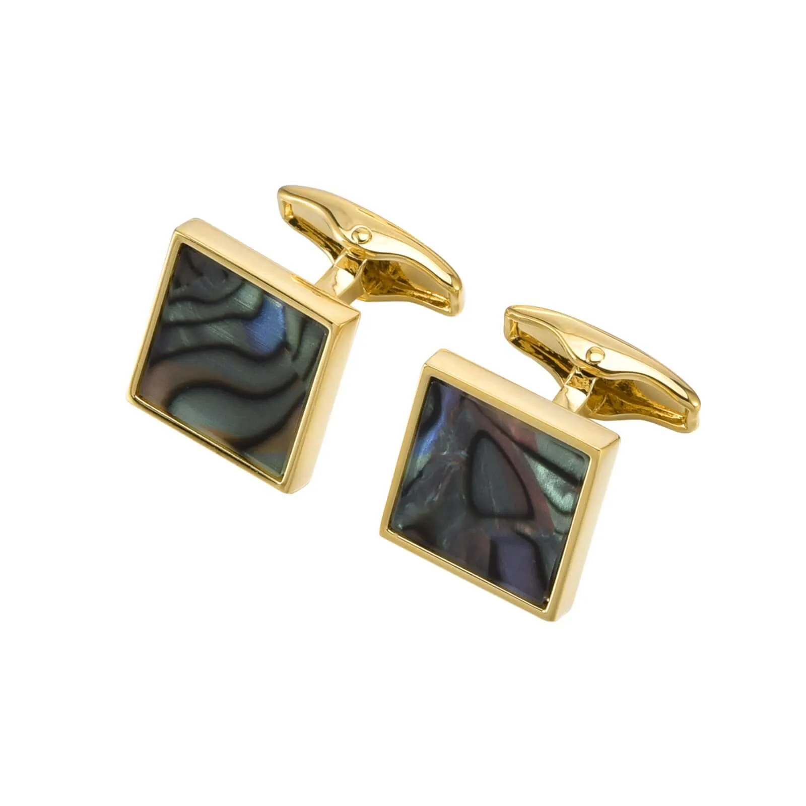 Natural Deep Sea Black Colored Mother-of-pearl French Swank Cufflinks