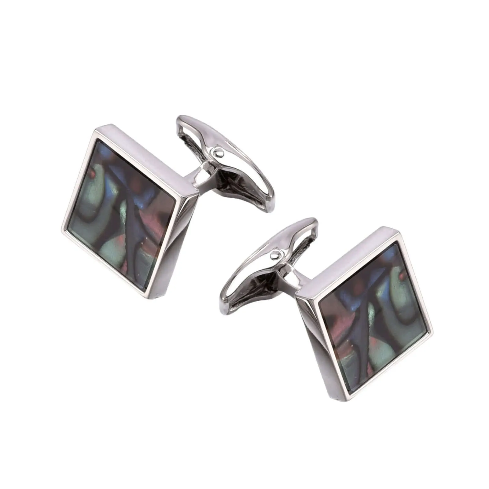 Natural Deep Sea Black Colored Mother-of-pearl French Swank Cufflinks