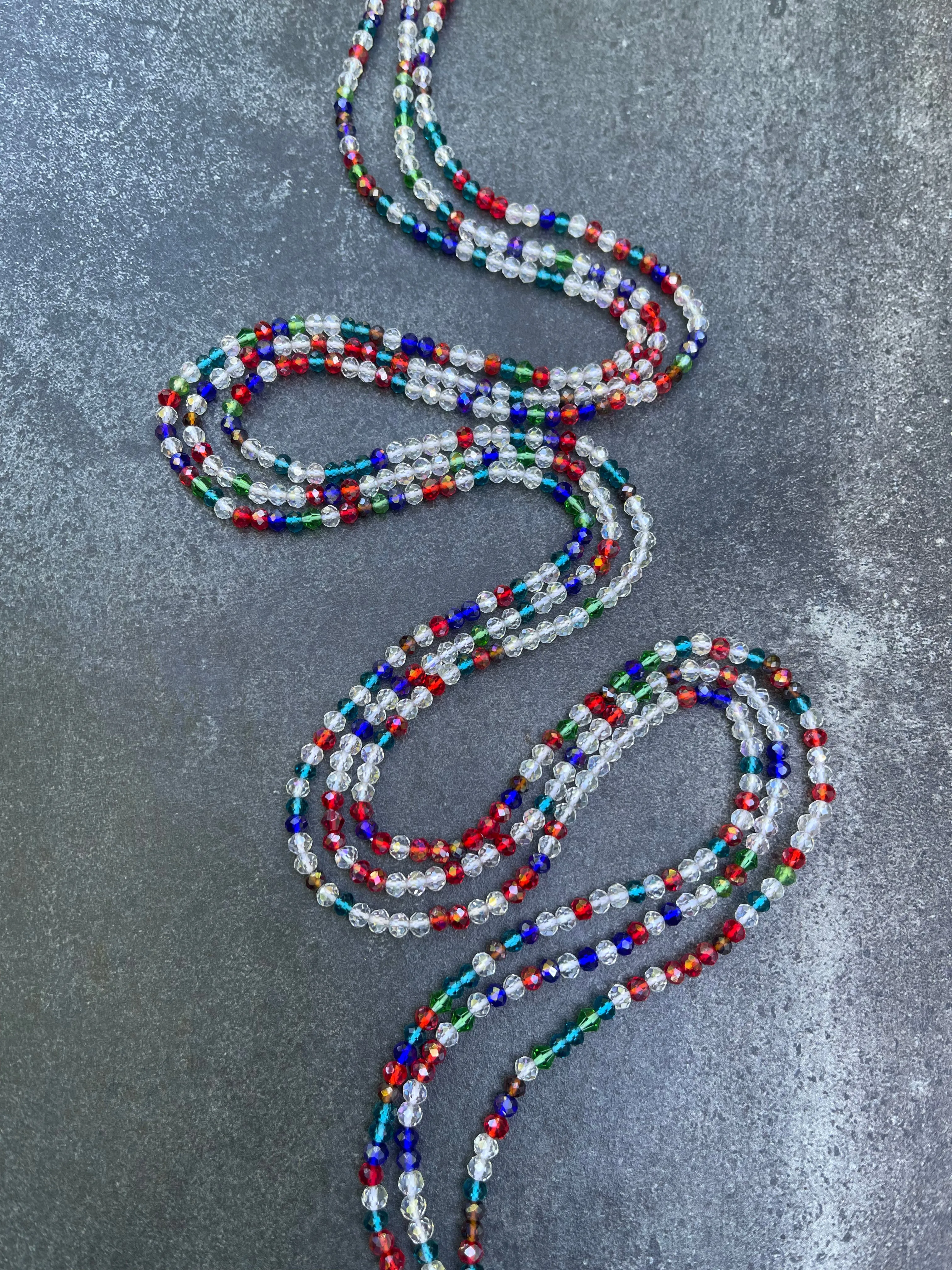 Rainbow Lux Tie On  Waist Beads