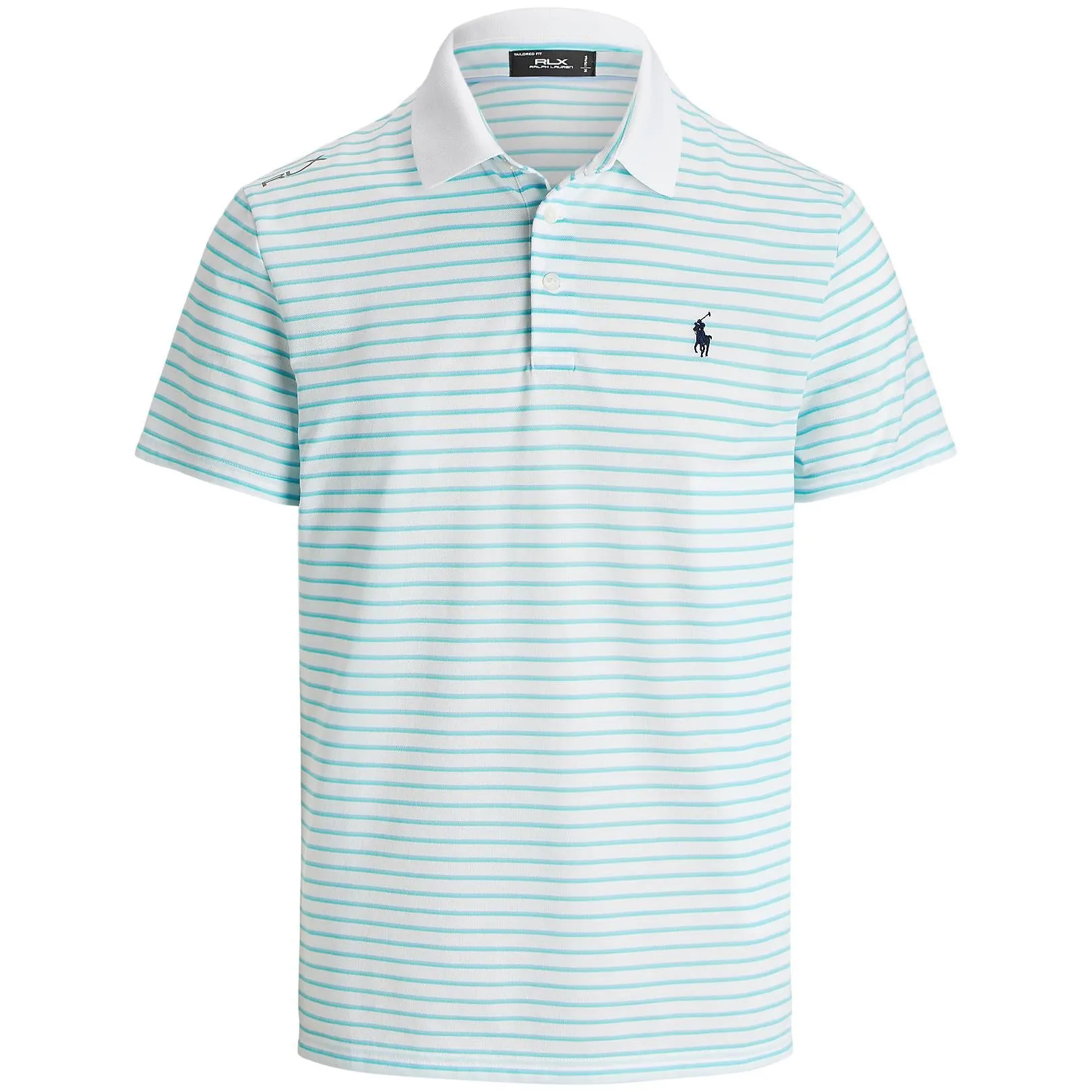 RLX Tailored Fit Tour Pique Stripe Polo White Multi - SS24