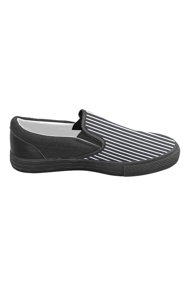 Stripes Men's Slip-on Canvas Shoes (Model 019)