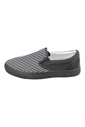 Stripes Men's Slip-on Canvas Shoes (Model 019)