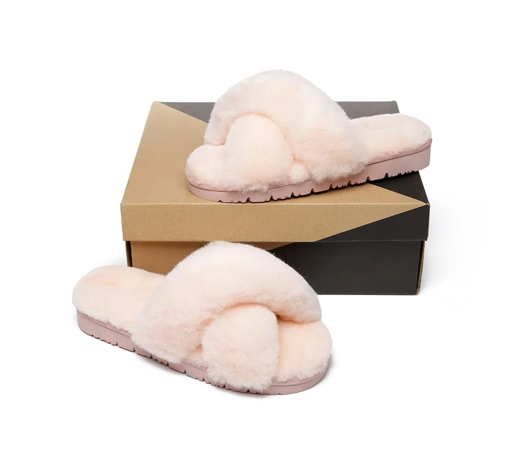 UGG Australian Shepherd Leanna Scuff Women Fluff Cross Slides