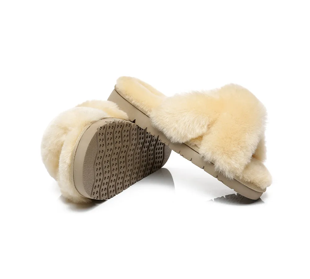 UGG Australian Shepherd Leanna Scuff Women Fluff Cross Slides