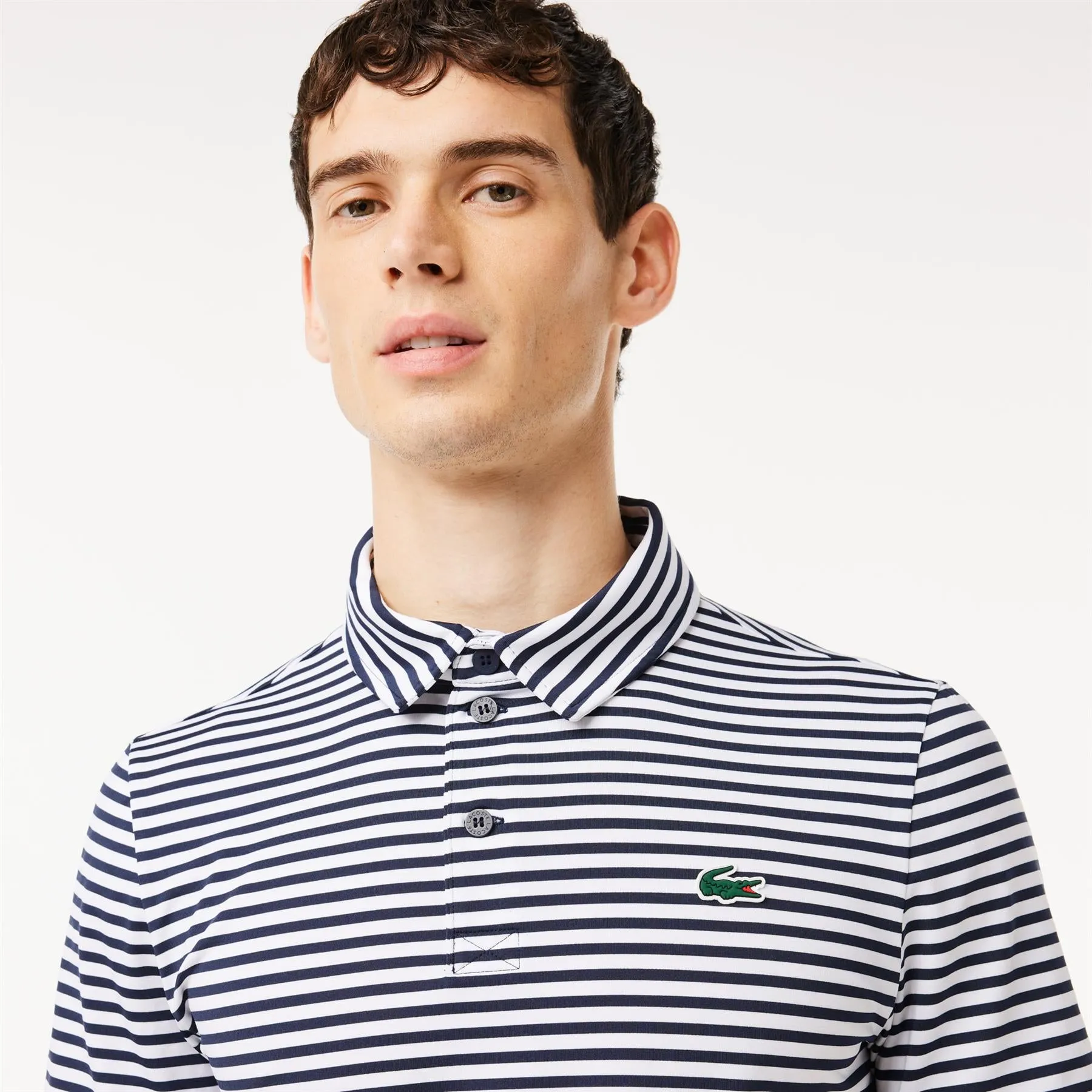 Ultra-Dry Regular Fit Stretch Golf Stripe Polo Navy/White - SS24