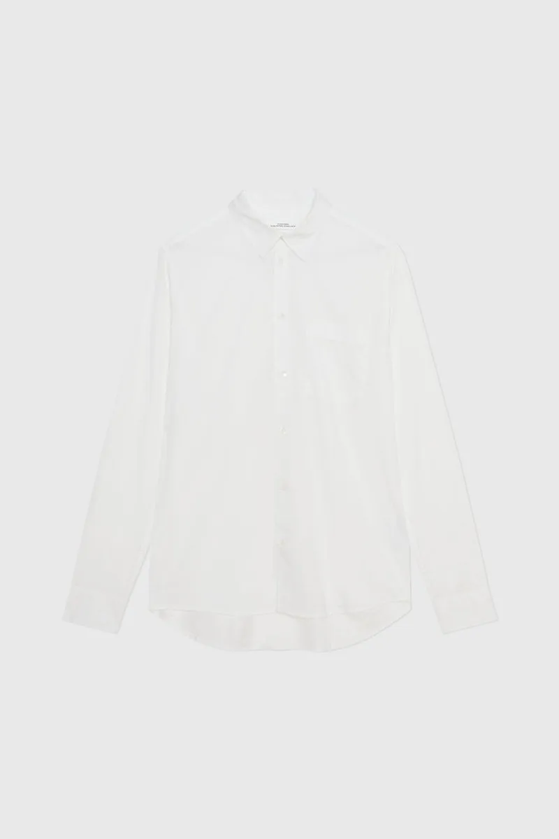 Wood Wood Timothy Paper Poplin Shirt Bright white